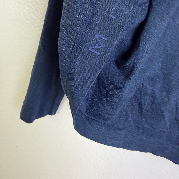 Lululemon Metal Vent Tech 1/2 Zip Mens Medium Blue Long Sleeve Run Workout Jog - Picture 11 of 11